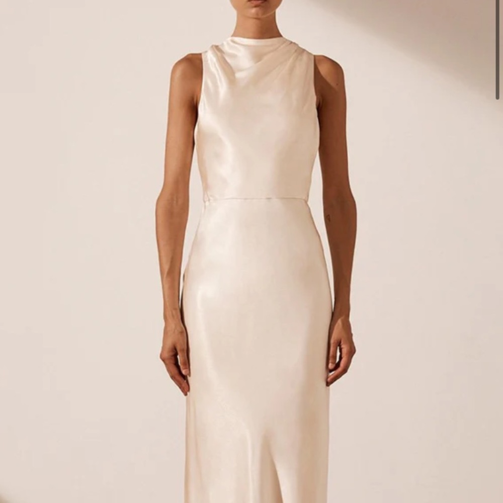 Shona Joy La Lune High Neck Maxi Dress - Cream